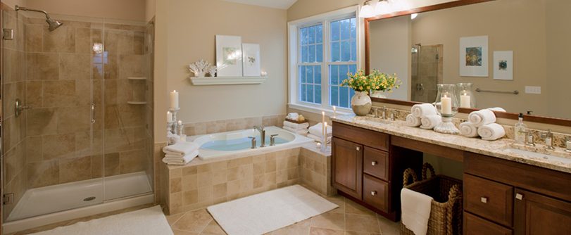 Shower and Tub with Double Vanity